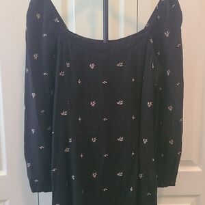 Black Floral Long Sleeve Dress